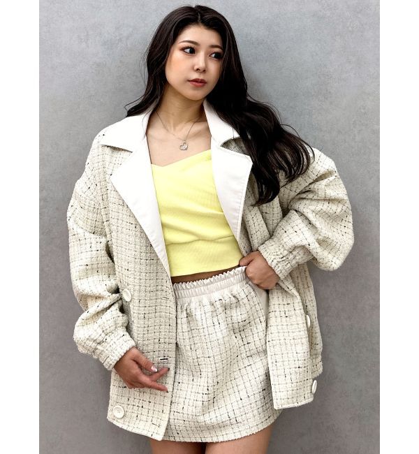 GYDA「ツイード異素材スカートライクショートパンツ【SETUP着用可】」|スカート|