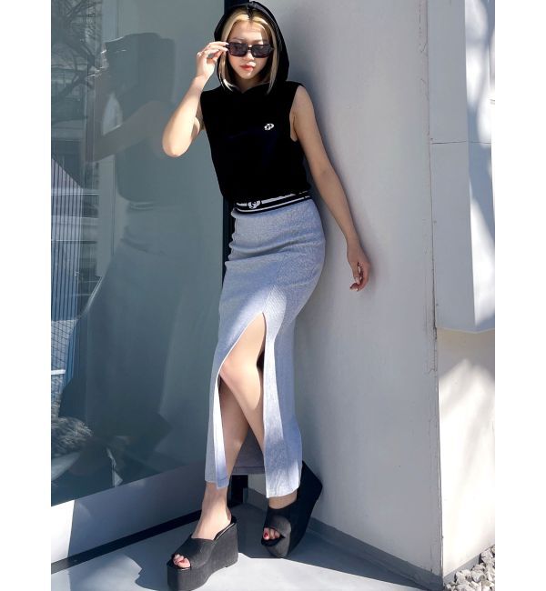 GYDA「GD JQ DEEPスリットLONGスカートライクショートパンツ」|スカート|