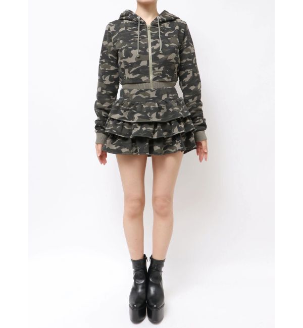 GYDA「Sweat tiered スカートライクショートパンツ」|スカート|