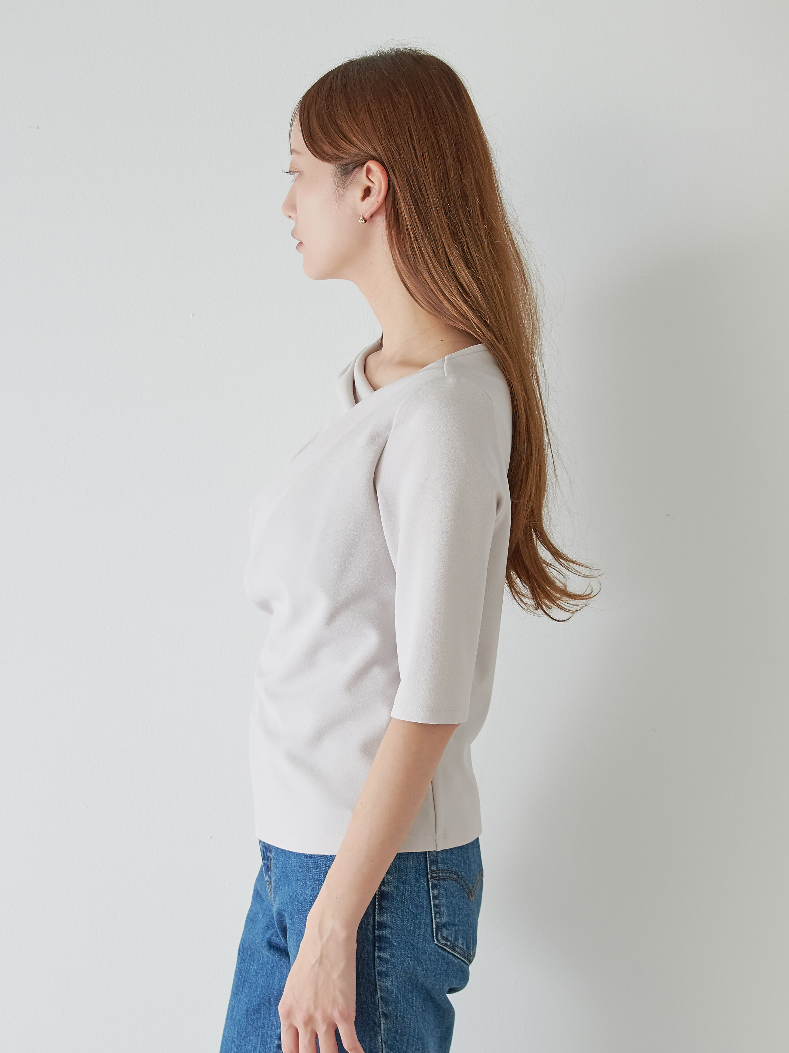 SNIDEL「ワンショルダードレープカットソー」|Tシャツ・カットソー|