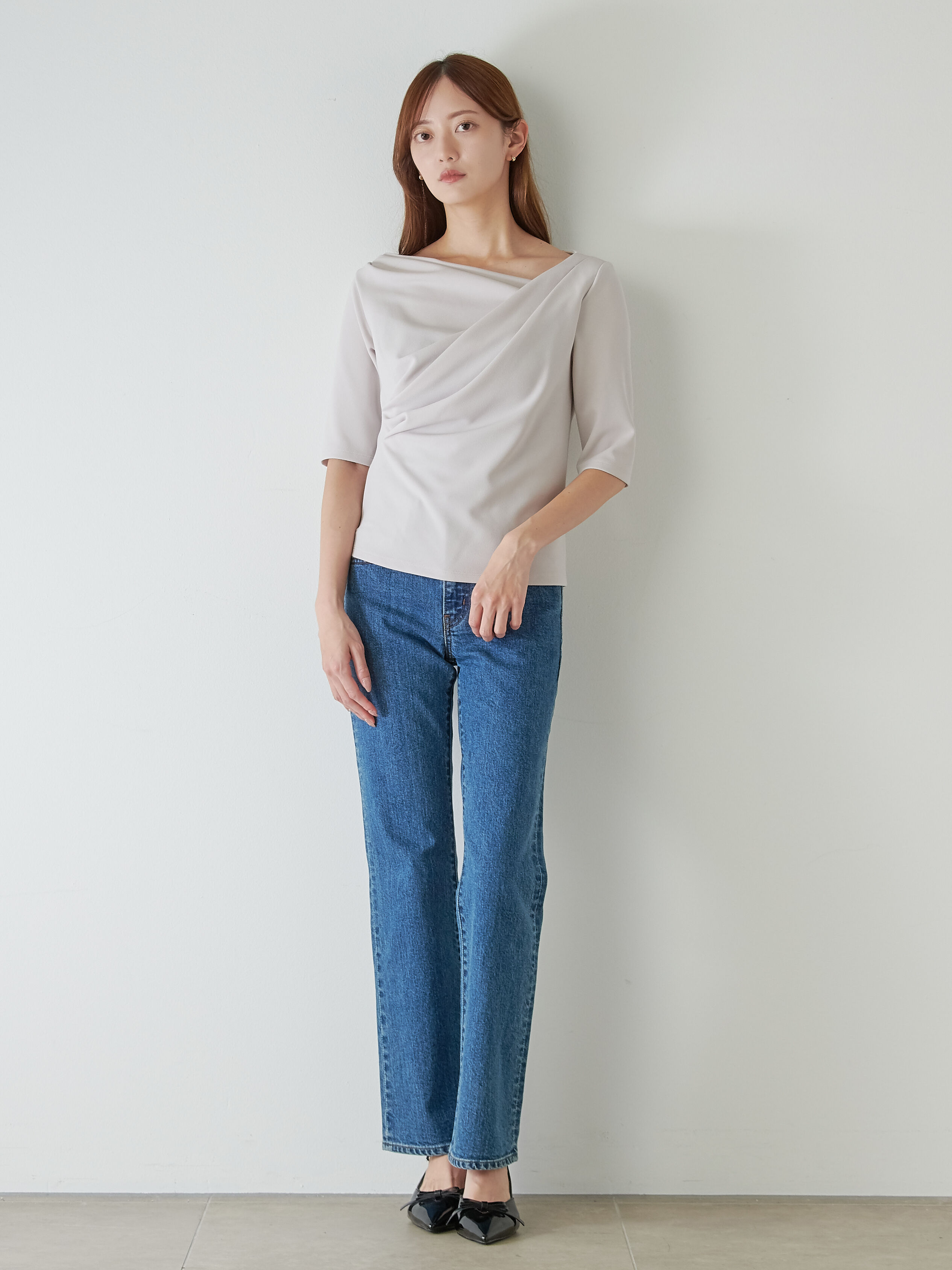 SNIDEL「ワンショルダードレープカットソー」|Tシャツ・カットソー|