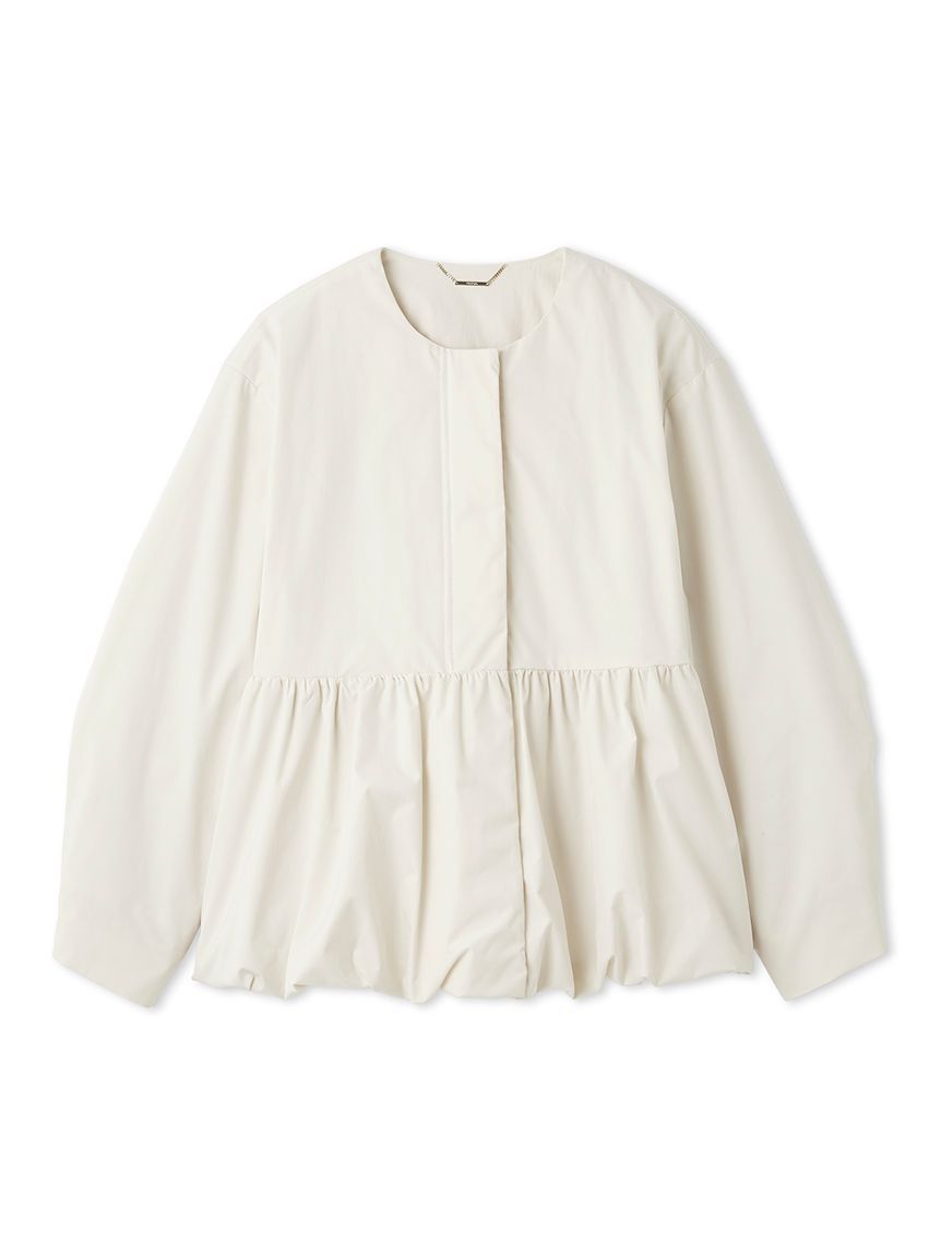 CELFORD「薄中綿ペプラムノーカラーコート」|ノーカラージャケット|