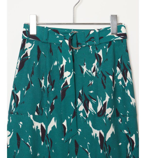 ikka「ベルト付きプリントスカート」|スカート|