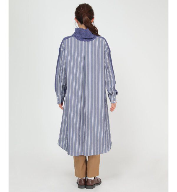 Lbc with Life「異素材切り替えタートルニットワンピ」|シャツ・ブラウス|