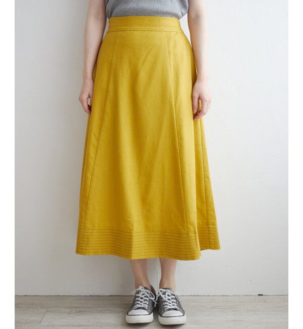 Lbc with Life「リネン混配色ステッチスカート」|スカート|