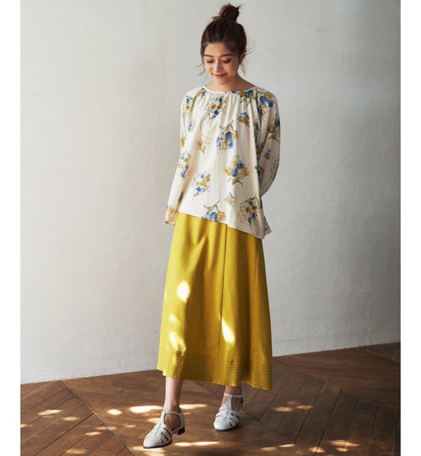 Lbc with Life「リネン混配色ステッチスカート」|スカート|