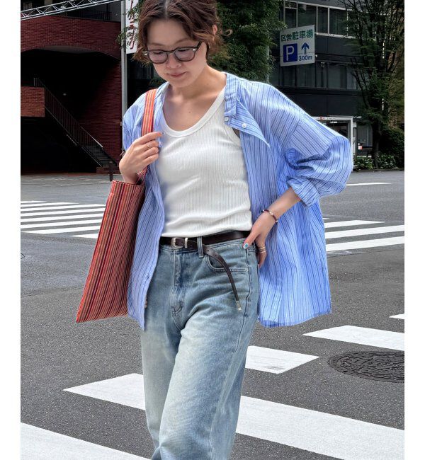 Lbc with Life「ふんわり70コットン2WAYシャツ」|シャツ・ブラウス|ブルー