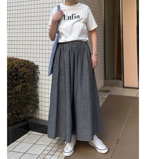 Lbc with Life「コットンシャンブレーギャザースカート」|スカート|