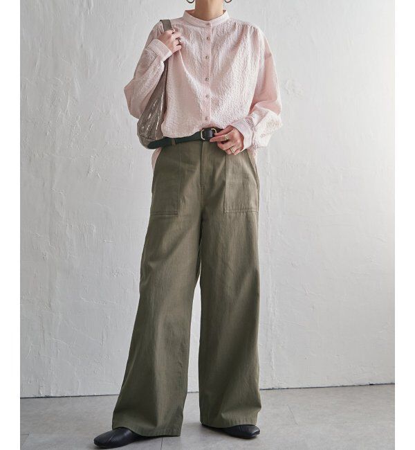 Lbc with Life「オーガニックコットンバンドカラーシャツ」|シャツ・ブラウス|