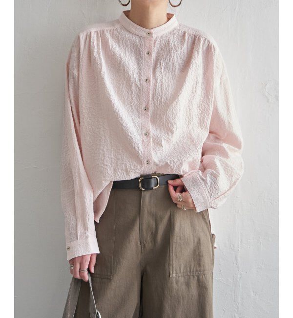 Lbc with Life「オーガニックコットンバンドカラーシャツ」|シャツ・ブラウス|