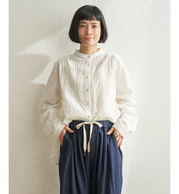 Lbc with Life「オーガニックコットンバンドカラーシャツ」|シャツ・ブラウス|