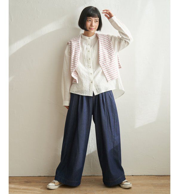 Lbc with Life「オーガニックコットンバンドカラーシャツ」|シャツ・ブラウス|