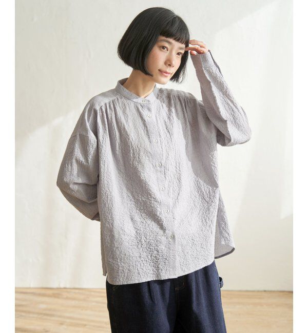 Lbc with Life「オーガニックコットンバンドカラーシャツ」|シャツ・ブラウス|