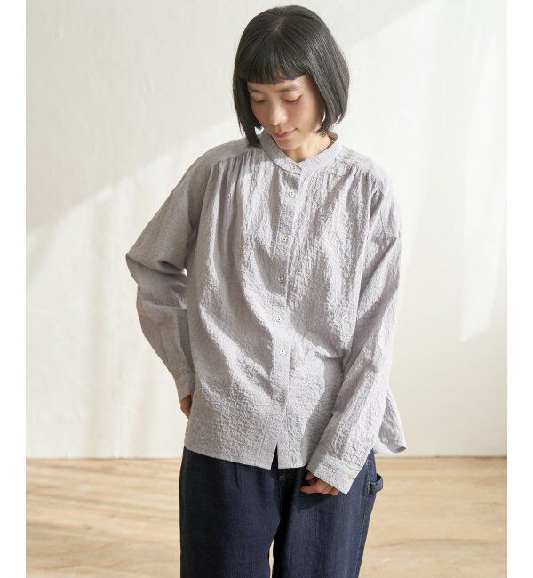 Lbc with Life「オーガニックコットンバンドカラーシャツ」|シャツ・ブラウス|