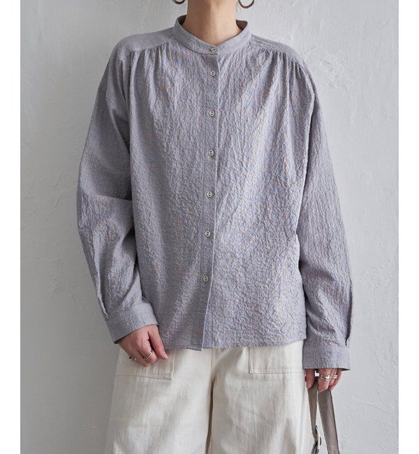 Lbc with Life「オーガニックコットンバンドカラーシャツ」|シャツ・ブラウス|