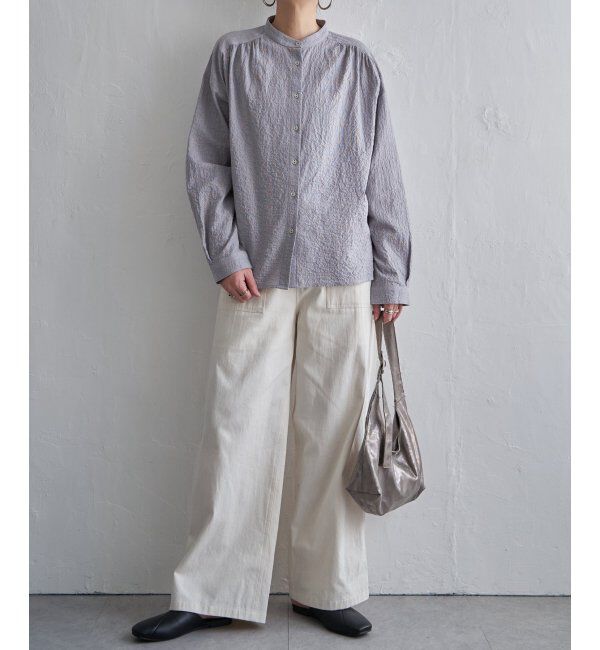 Lbc with Life「オーガニックコットンバンドカラーシャツ」|シャツ・ブラウス|