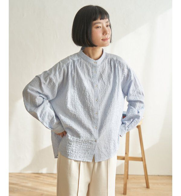 Lbc with Life「オーガニックコットンバンドカラーシャツ」|シャツ・ブラウス|