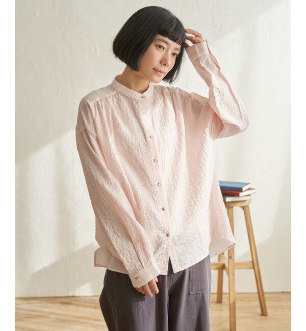 Lbc with Life「オーガニックコットンバンドカラーシャツ」|シャツ・ブラウス|