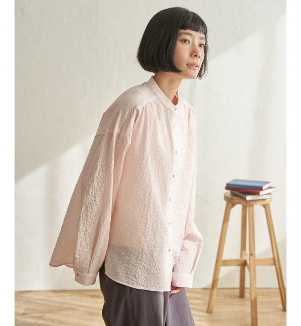 Lbc with Life「オーガニックコットンバンドカラーシャツ」|シャツ・ブラウス|