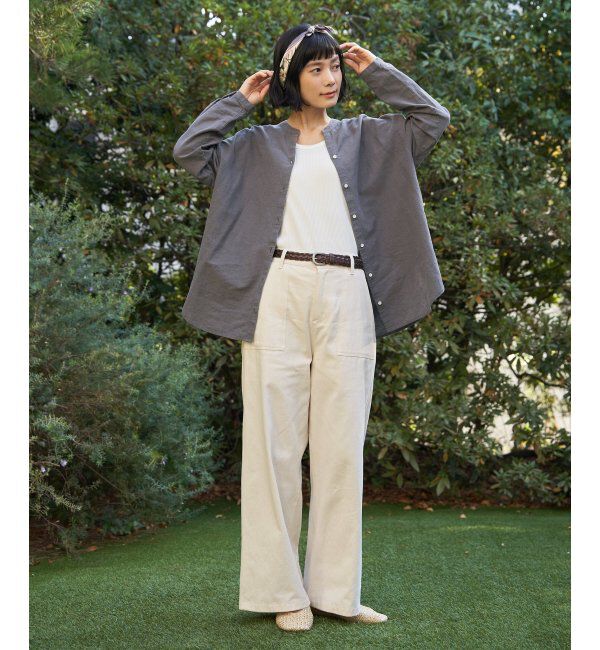 Lbc with Life「リネンコットンバンドカラーシャツ」|シャツ・ブラウス|