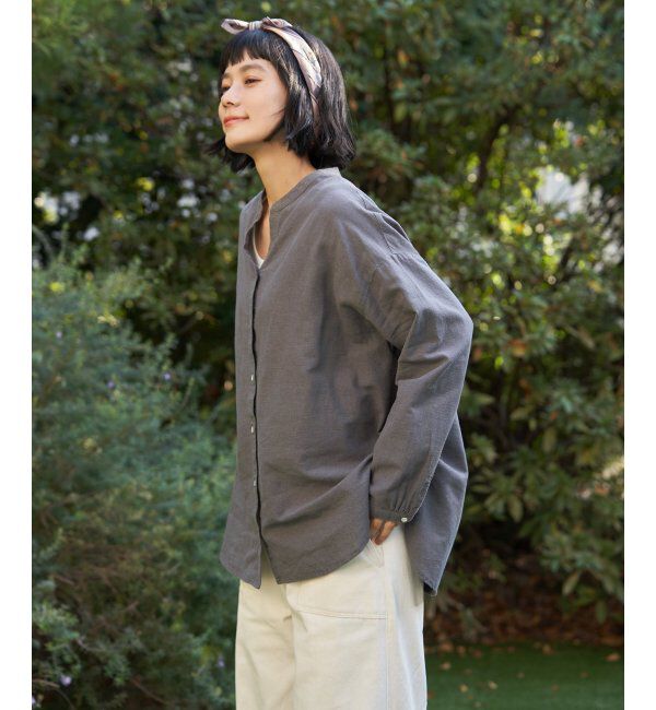 Lbc with Life「リネンコットンバンドカラーシャツ」|シャツ・ブラウス|