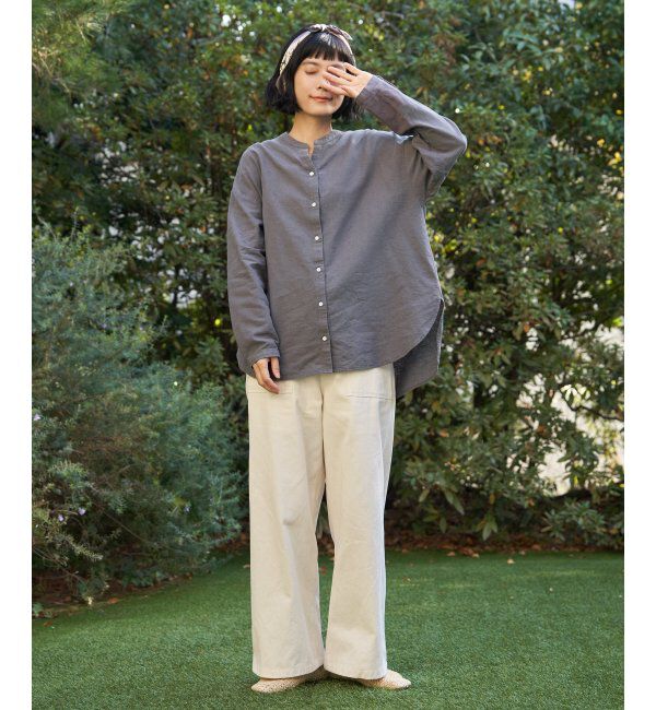 Lbc with Life「リネンコットンバンドカラーシャツ」|シャツ・ブラウス|
