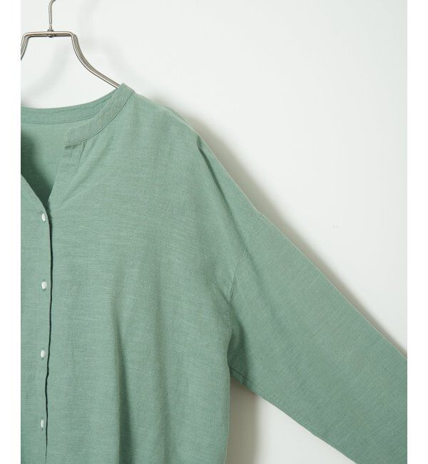 Lbc with Life「リネンコットンバンドカラーシャツ」|シャツ・ブラウス|