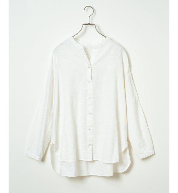 Lbc with Life「リネンコットンバンドカラーシャツ」|シャツ・ブラウス|