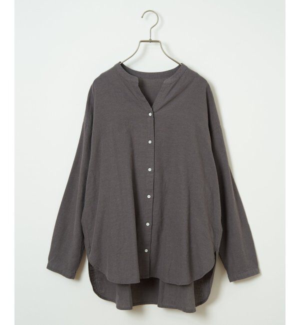 Lbc with Life「リネンコットンバンドカラーシャツ」|シャツ・ブラウス|