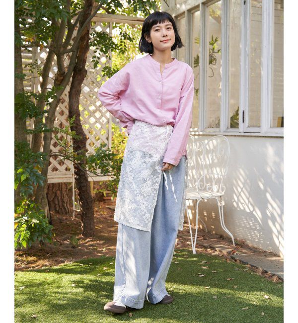 Lbc with Life「リネンコットンバンドカラーシャツ」|シャツ・ブラウス|