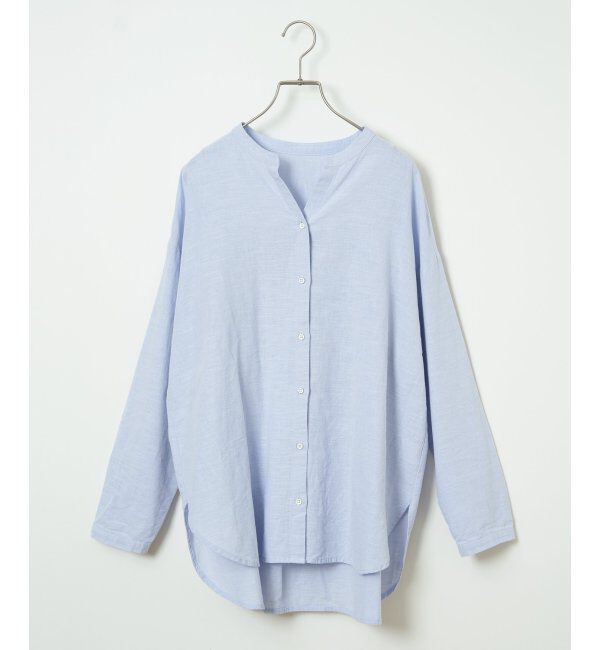 Lbc with Life「リネンコットンバンドカラーシャツ」|シャツ・ブラウス|