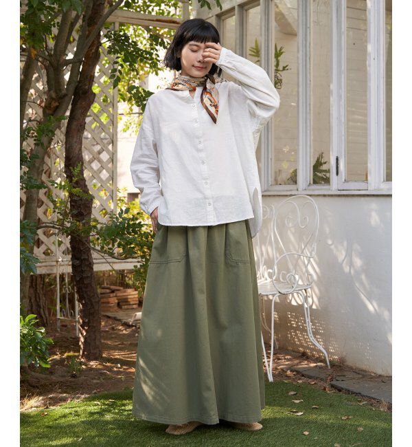 Lbc with Life「リネンコットンバンドカラーシャツ」|シャツ・ブラウス|