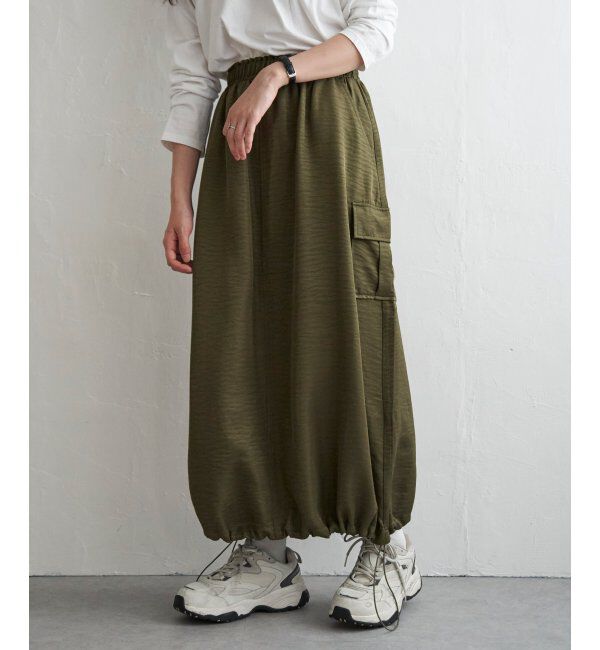 VENCE share style「【2WAY】ヴィンテージツイルカーゴスカート」|スカート|グリーン