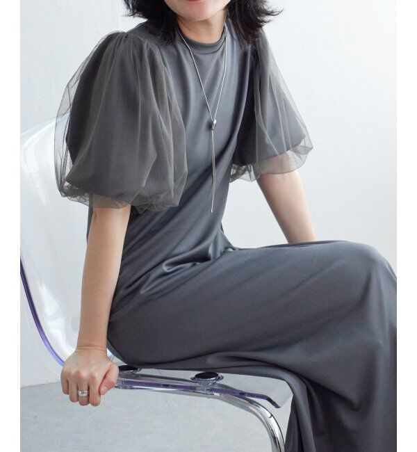 VENCE share style「チュールボリュームスリーブワンピース」|ワンピース|