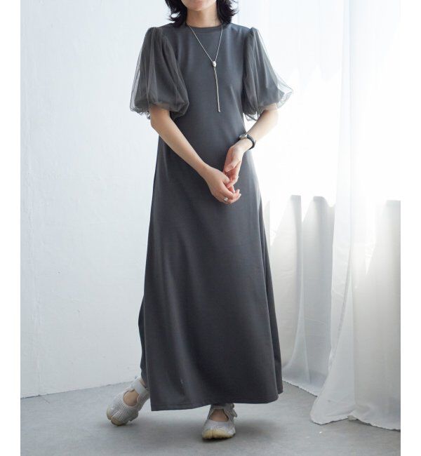 VENCE share style「チュールボリュームスリーブワンピース」|ワンピース|