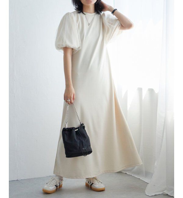 VENCE share style「チュールボリュームスリーブワンピース」|ワンピース|