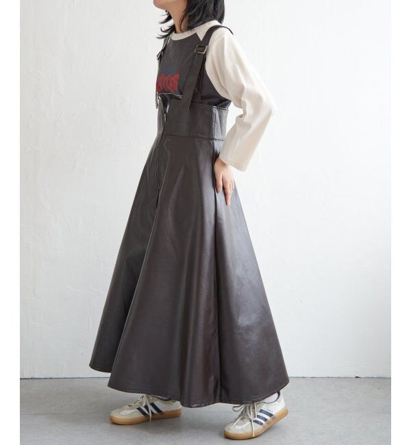 VENCE share style「合皮ジャンスカ」|スカート|ブラウン