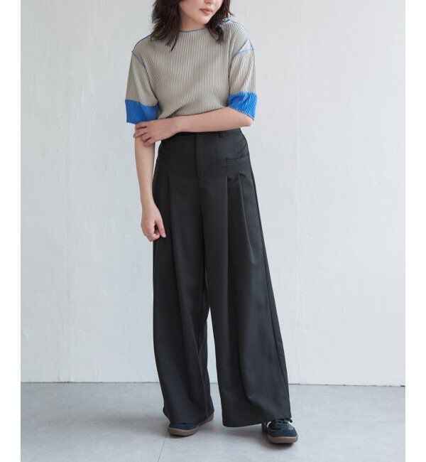 VENCE share style「プリーツ袖配色トップス」|ニット・セーター|