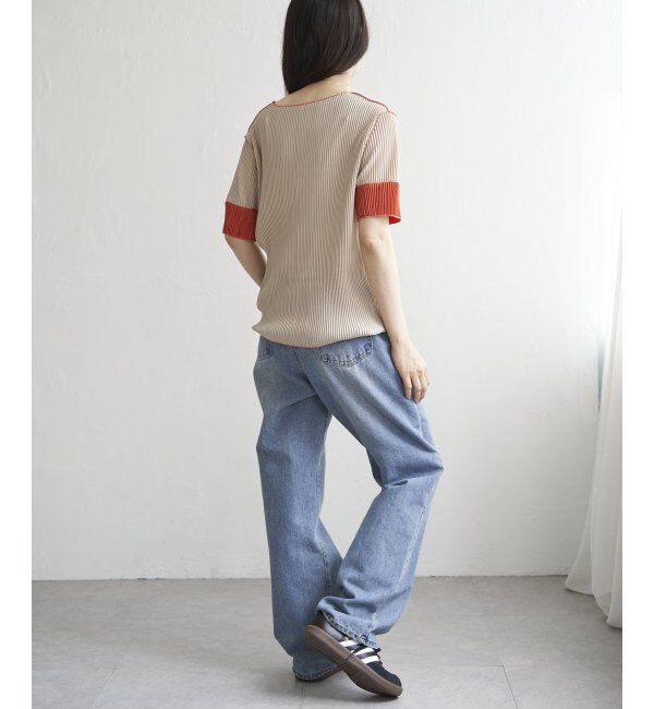 VENCE share style「プリーツ袖配色トップス」|ニット・セーター|