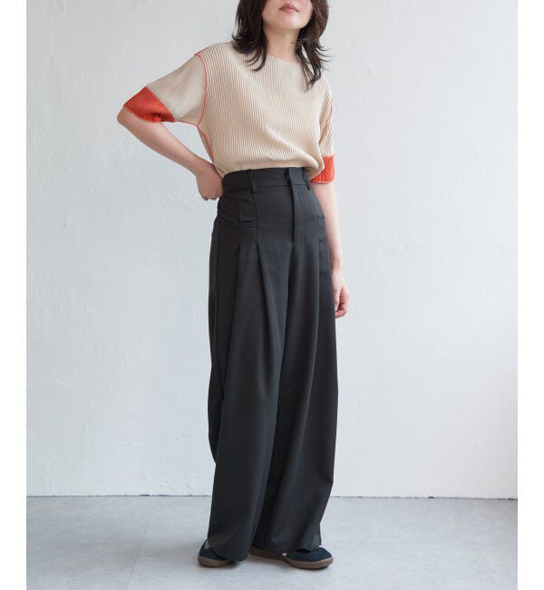 VENCE share style「プリーツ袖配色トップス」|ニット・セーター|