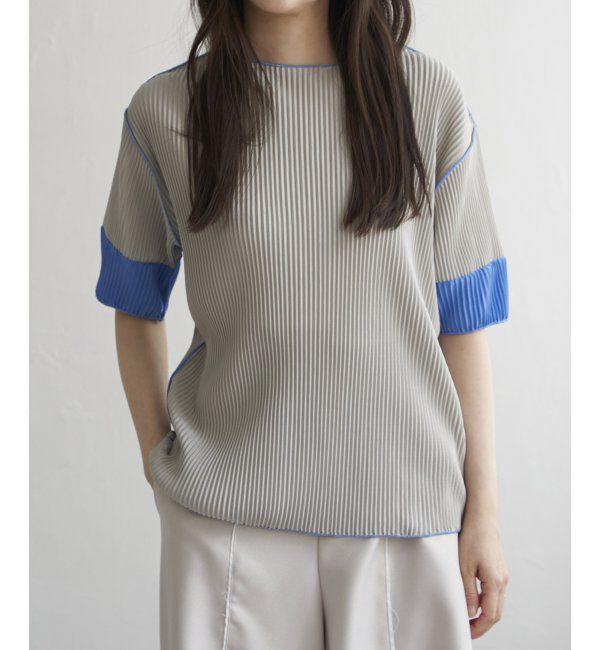 VENCE share style「プリーツ袖配色トップス」|ニット・セーター|