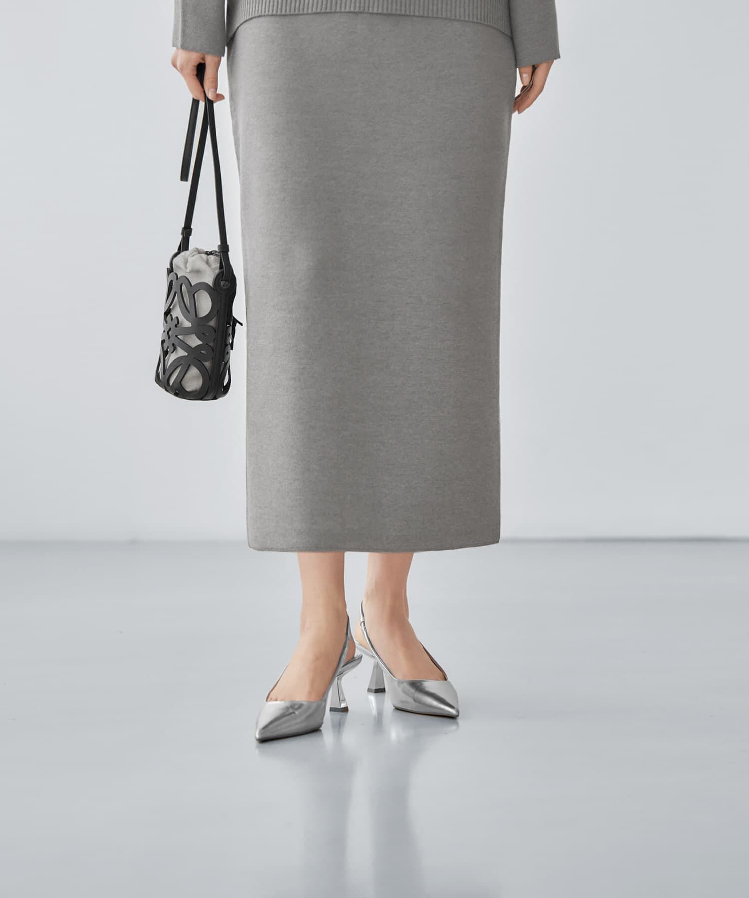 STYLE DELI「３シーズンコットン混紡◆ニットペンシルスカート」|スカート|グレー