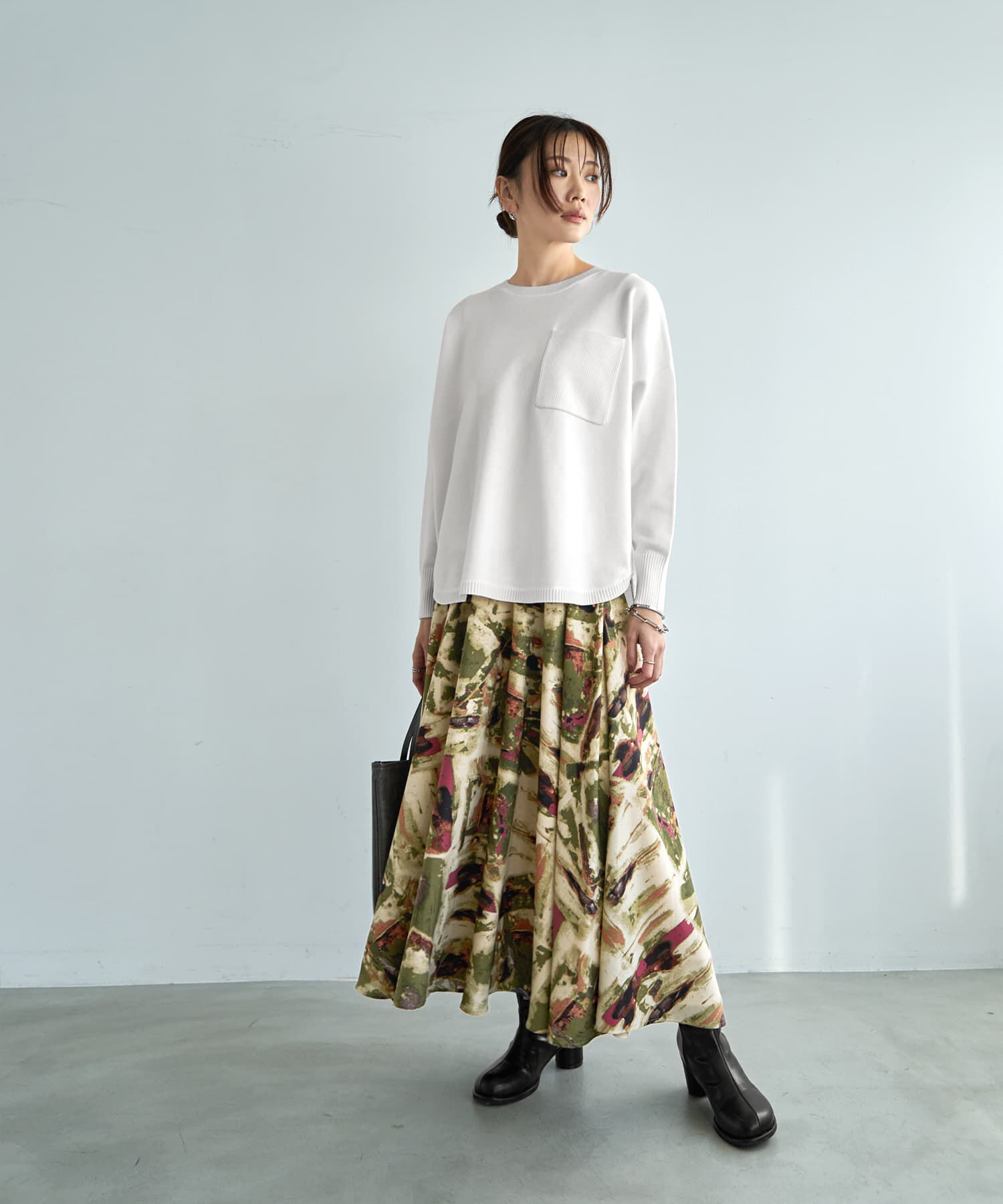 STYLE DELI「アート柄ロングサーキュラースカート」|スカート|