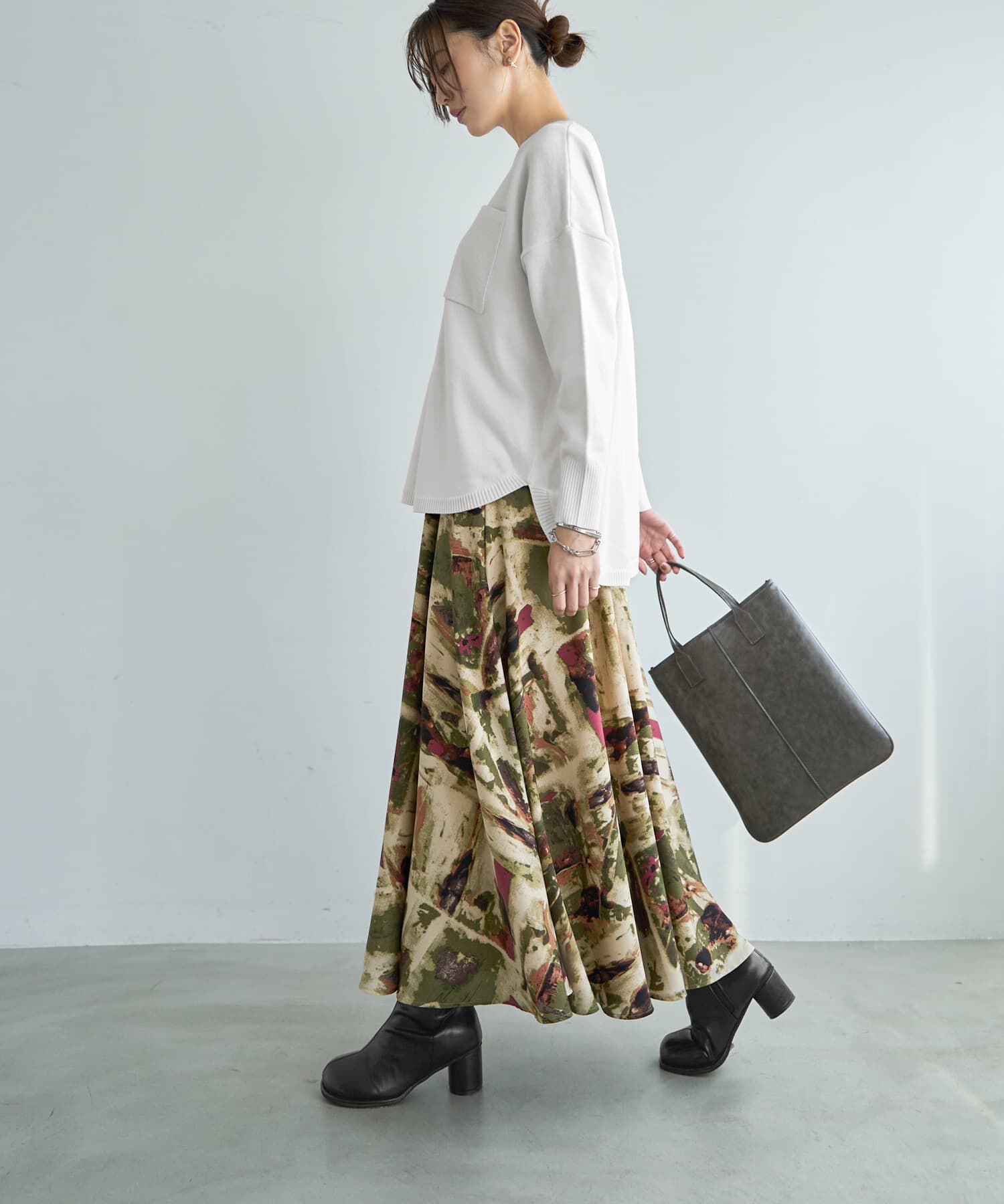 STYLE DELI「アート柄ロングサーキュラースカート」|スカート|