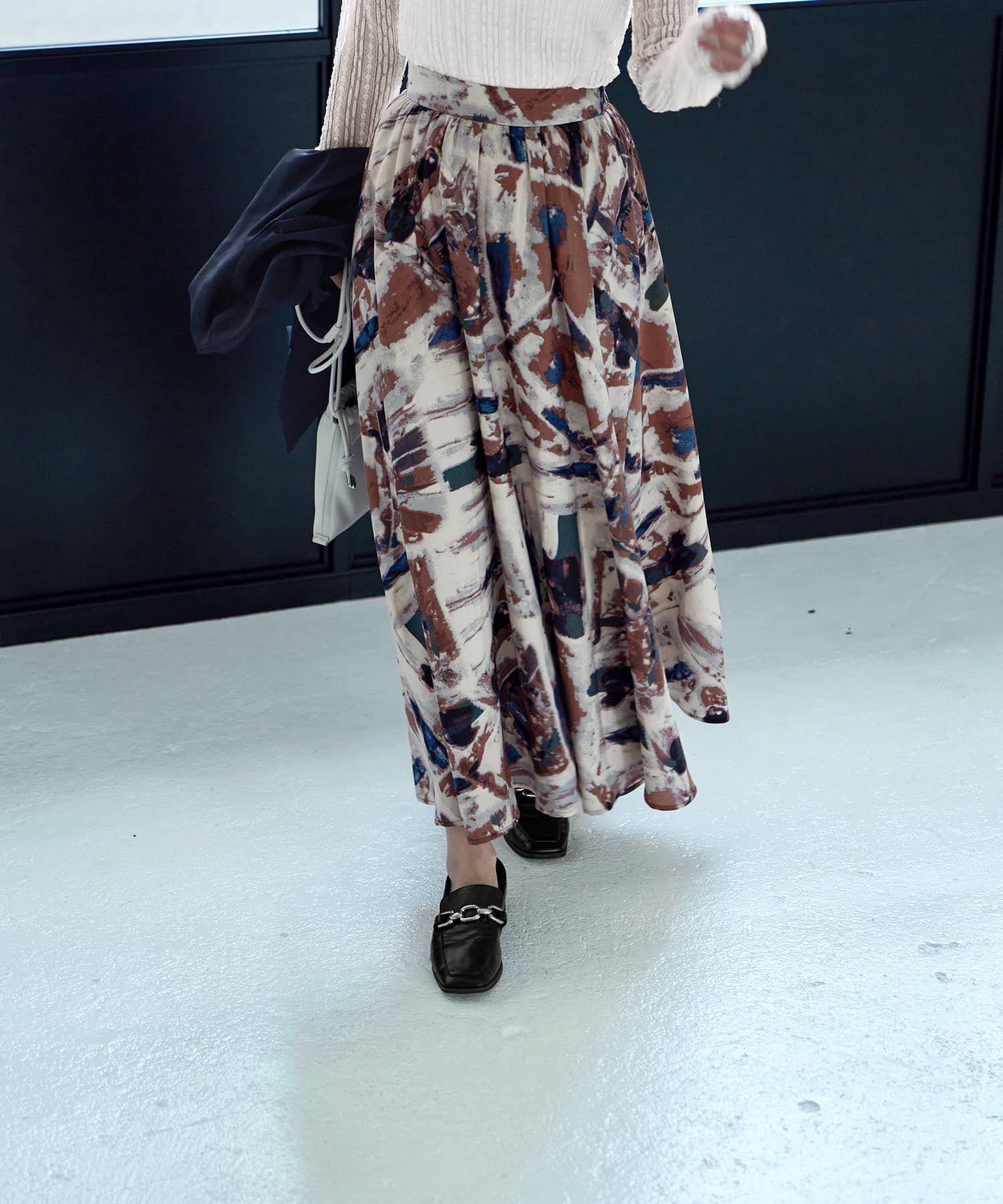 STYLE DELI「アート柄ロングサーキュラースカート」|スカート|