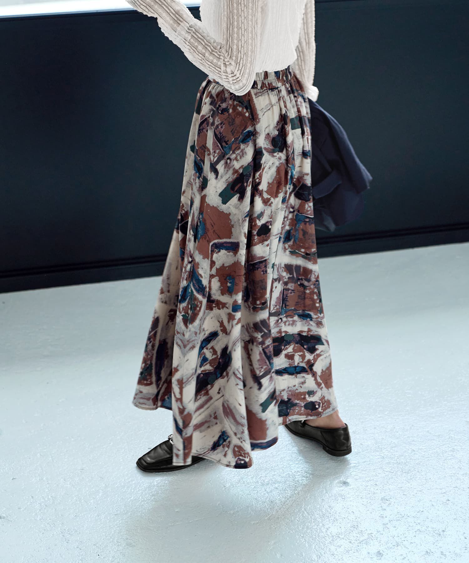 STYLE DELI「アート柄ロングサーキュラースカート」|スカート|
