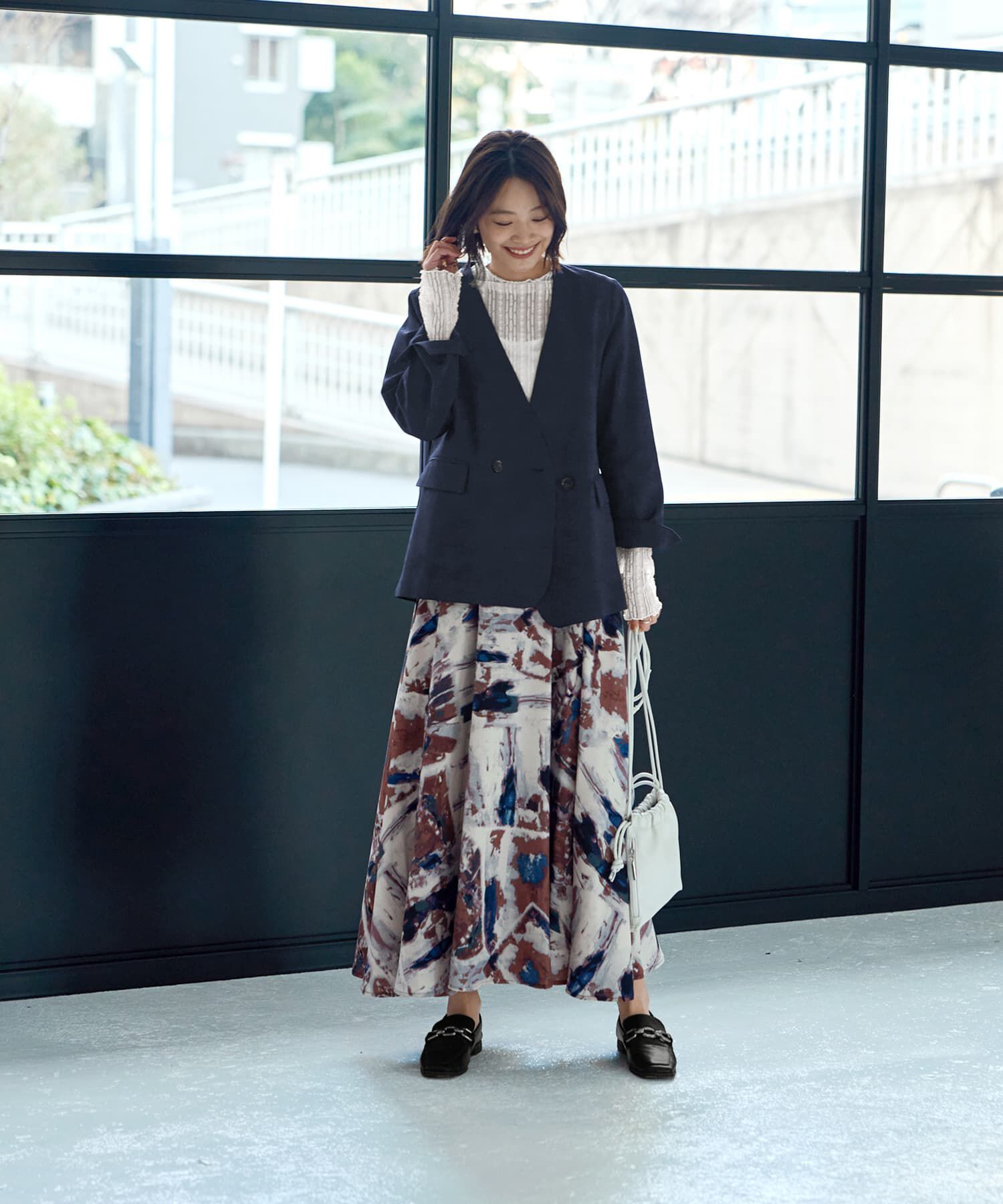 STYLE DELI「アート柄ロングサーキュラースカート」|スカート|