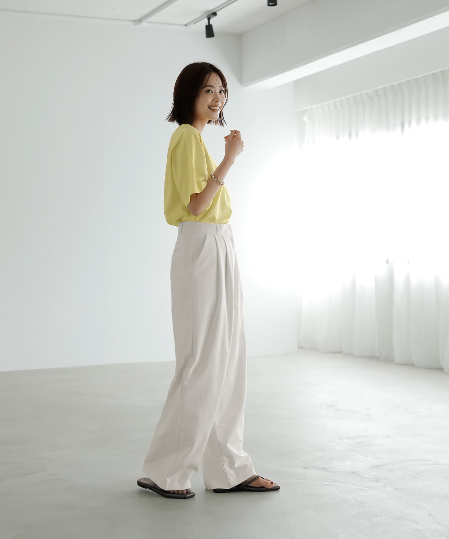 STYLE DELI「ニュアンスホワイト落ち感２タックワイドパンツ」|その他|