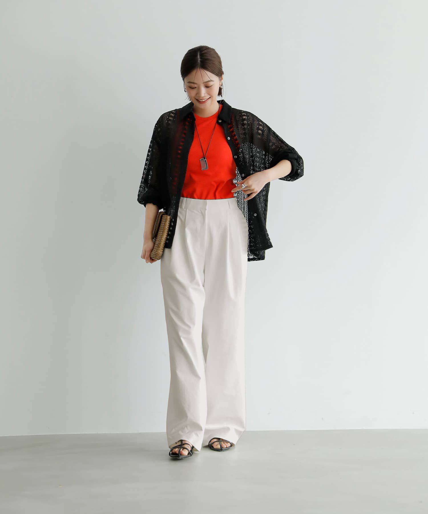 STYLE DELI「ニュアンスホワイト落ち感２タックワイドパンツ」|その他|