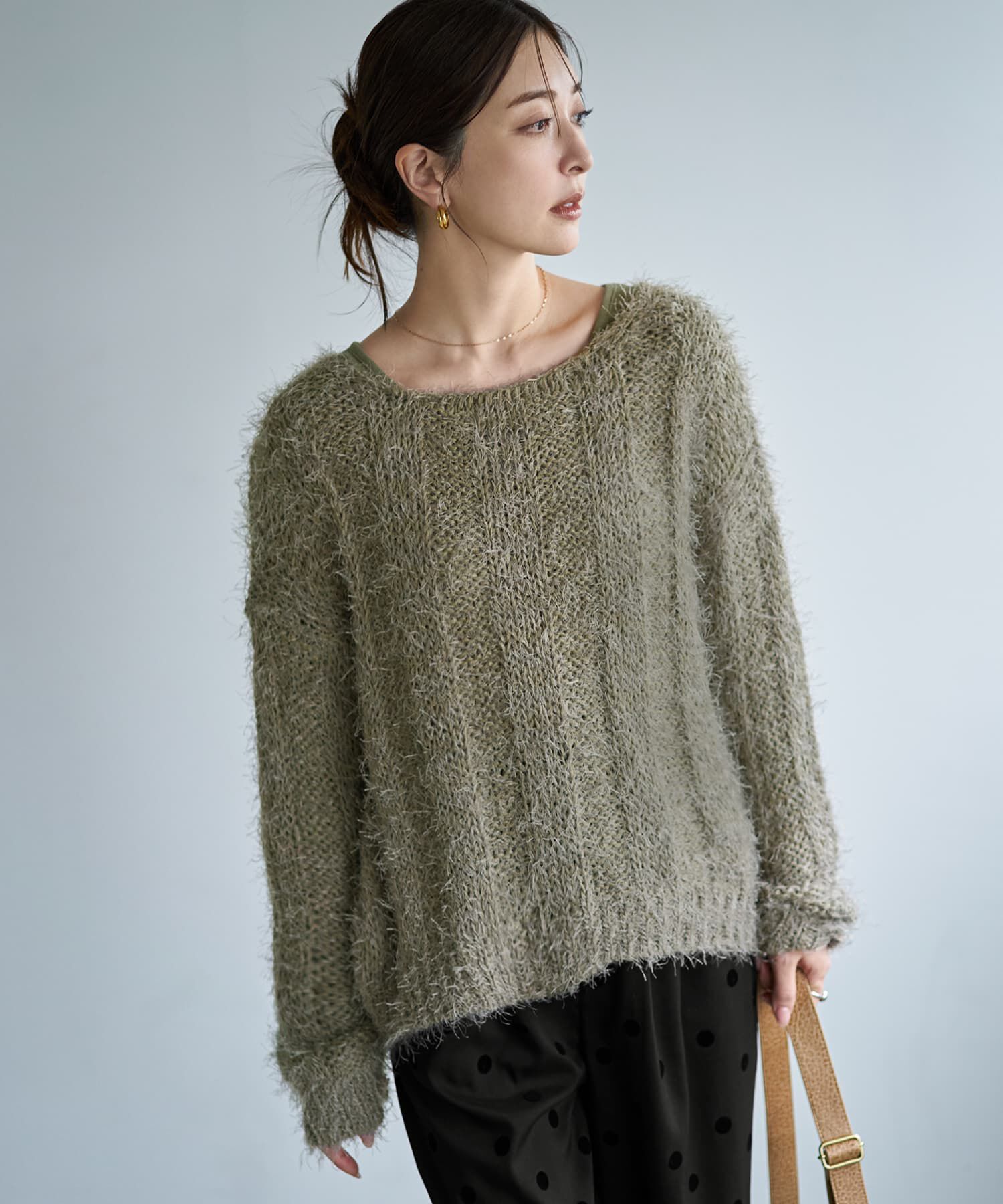 STYLE DELI「◆敏感肌対策◆中に着る綿100デコルテ開きカットソー」|Tシャツ・カットソー|